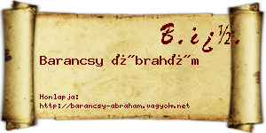 Barancsy Ábrahám névjegykártya